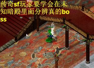 传奇sf玩家要学会在未知暗殿里面分辨真的boss