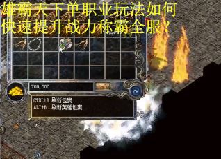 雄霸天下单职业玩法如何快速提升战力称霸全服？