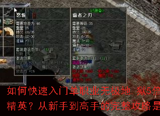 如何快速入门单职业无极地.狱5倍速刷精英?从新手到高手的完整攻略是什么? 如何快速入门单职业无极地.狱5倍速刷精英?从新手到高手的完整攻略是什么?