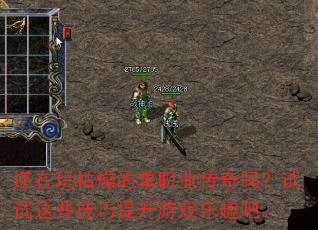还在玩枯燥的单职业传奇吗?试试这些技巧提升游戏乐趣吧。 还在玩枯燥的单职业传奇吗?试试这些技巧提升游戏乐趣吧。