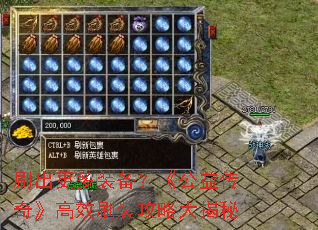 刷出更多装备?《公益传奇》高效刷装攻略大揭秘 刷出更多装备?《公益传奇》高效刷装攻略大揭秘