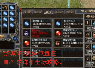 沙城NPC具体位置在哪?求详细坐标攻略。 沙城NPC具体位置在哪?求详细坐标攻略。